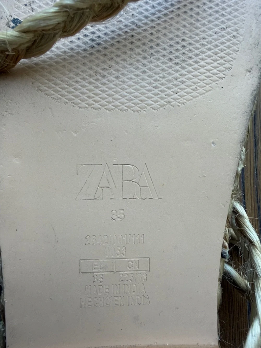 Zara Natural Braided Rope Lace-Up Sandals - Picture 3 of 3